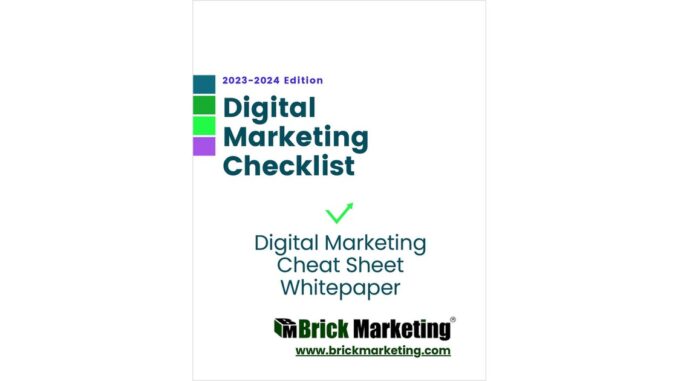 Digital Marketing Cheat Sheet Checklist, Free Brick Marketing Cheat Sheet