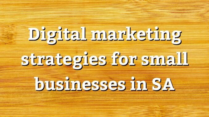 Digital marketing strategies for small businesses in SA