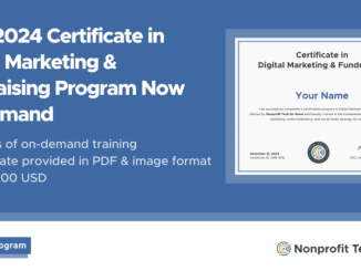 Certificate in Digital Marketing & Fundraising Now On-Demand